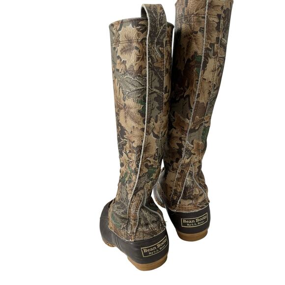 Vintage LL Bean Tall Leather Camouflage Duck Boots Womens Size 6.5 -7 Hunting - Picture 6 of 13